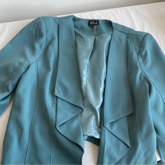 Very J Turquoise Open Waterfall Blazer Jacket - Picture 12 of 14